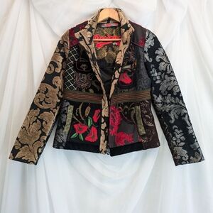 Desigual patchwork tapestry coat